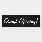 Zwart-wit Grand Opening Promotiebedrijf Spandoek (Horizontaal)