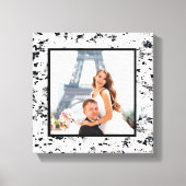 Zwart & Wit Graniet Bruiloft Foto Keepsake Canvas Afdruk (Voorkant)