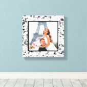 Zwart & Wit Graniet Bruiloft Foto Keepsake Canvas Afdruk (Insitu (Houten vloer))