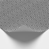 Zwart-wit Graphic Grieks Key Pattern Cadeaupapier (Hoek)