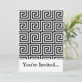 Zwart-wit Graphic Grieks Key Pattern Kaart (Staand voorkant)