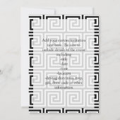 Zwart-wit Graphic Grieks Key Pattern Kaart (Achterkant)