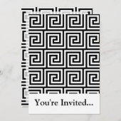 Zwart-wit Graphic Grieks Key Pattern Kaart (Voorkant / Achterkant)