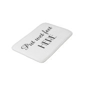 Zwart-wit grappig gezwets hier badmat (Gekanteld)