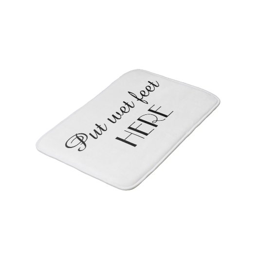 Zwart-wit grappig gezwets hier badmat (Gekanteld)