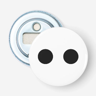 Zwart Wit Grappig Schattig Gezicht Ogen Stijlvol T Button Flesopener