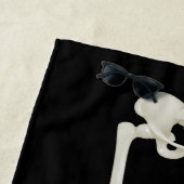 Zwart-wit grappig skelet benen badhanddoek (In situ)
