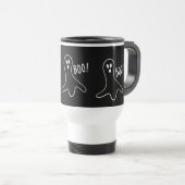 Zwart-wit grappig spookontwerp voor Halloween Reisbeker (Voorkant rechts)