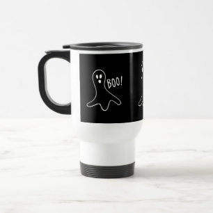 Zwart-wit grappig spookontwerp voor Halloween Reisbeker