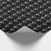 Zwart-wit grasbowlingpatroon. cadeaupapier (Hoek)
