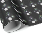 Zwart-wit grasbowlingpatroon. cadeaupapier (Rol Hoek)