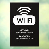 Zwart & Wit Gratis WI-FI Netwerk Internet Wachtwoo Raamsticker (Vel 3)