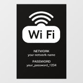 Zwart & Wit Gratis WI-FI Netwerk Internet Wachtwoo Raamsticker (Vel)