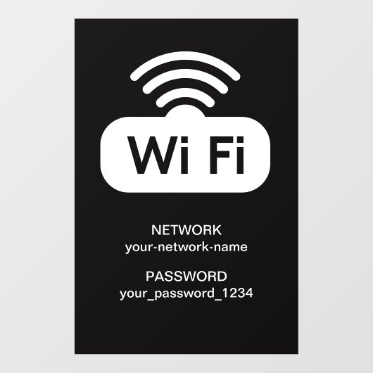 Zwart & Wit Gratis WI-FI Netwerk Internet Wachtwoo Raamsticker (Vel)