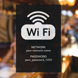 Zwart & Wit Gratis WI-FI Netwerk Internet Wachtwoo Raamsticker