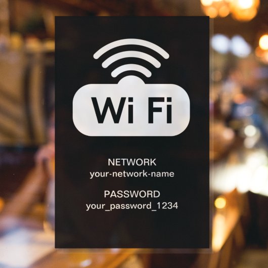 Zwart & Wit Gratis WI-FI Netwerk Internet Wachtwoo Raamsticker