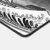 Zwart-wit Great Wave off kanagawa grijs xxl Bureaumat (Hoek)