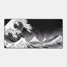 Zwart-wit Great Wave off kanagawa grijs xxl