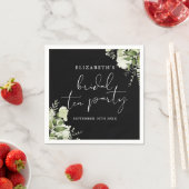Zwart-wit Greenery Script Bruids Tea Party Servet (Insitu)