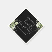 Zwart-wit Greenery Script Bruids Tea Party Servet (Hoek)