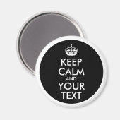 Zwart-wit grens Blijf kalm en Jouw tekst Magneet (Voorkant / Achterkant)
