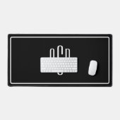 Zwart-wit grens drie letter blauw monogram bureaumat (Keyboard & Muis)