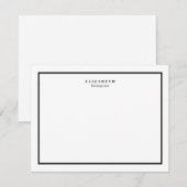 Zwart-wit grens Modern Eenvoudig Notitiekaartje (Voorkant / Achterkant)