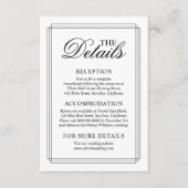 Zwart-wit grens Oud Geld bruiloft Details Informatiekaartje (Voorkant)