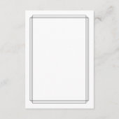 Zwart-wit grens Oud Geld bruiloft Details Informatiekaartje (Achterkant)