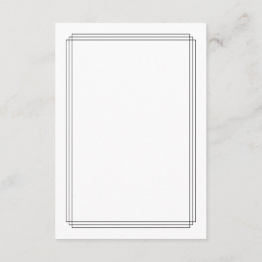 Zwart-wit grens Oud Geld bruiloft Details Informatiekaartje (Achterkant)