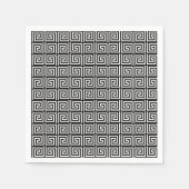 Zwart-wit Grieks sleutel ontwerp papier servet (Voorkant)