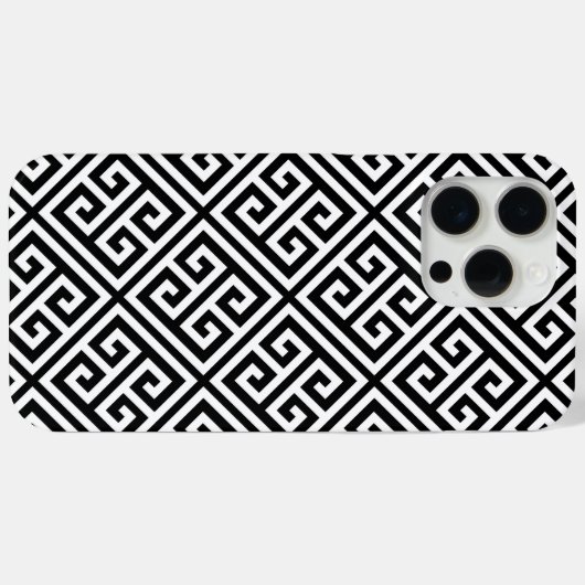Zwart-wit Grieks sleutelpatroon Case-Mate iPhone Case (Achterkant (horizontaal))