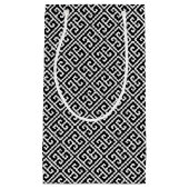 Zwart-wit Grieks sleutelpatroon Klein Cadeauzakje (Voorkant)