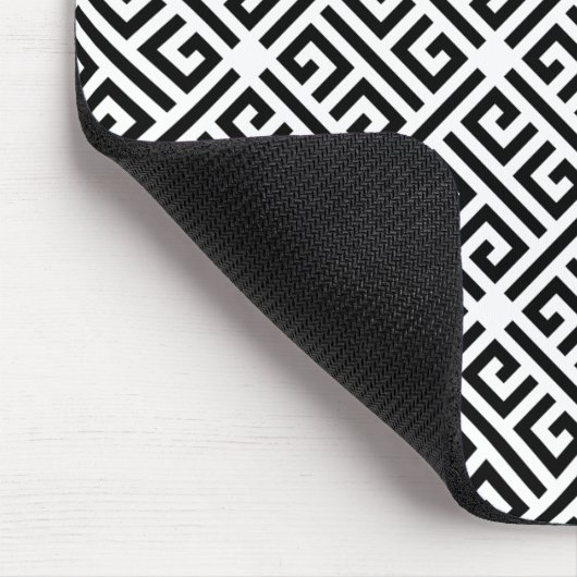 Zwart-wit - Grieks sleutelpatroon Muismat (Hoek)