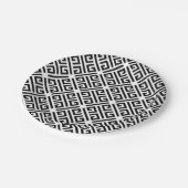 Zwart-wit - Grieks sleutelpatroon Papieren Bordje (Gekanteld)
