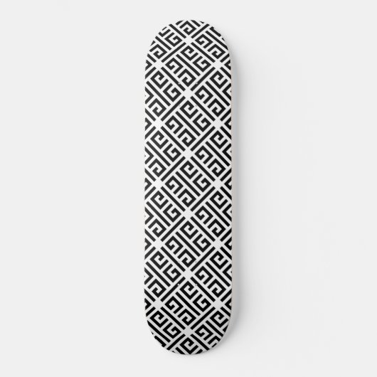 Zwart-wit - Grieks sleutelpatroon Persoonlijk Skateboard (Voorkant)
