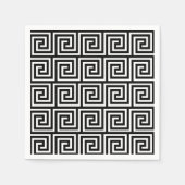 Zwart-wit Grieks sleutelpatroon Servetten (Voorkant)