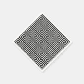 Zwart-wit Grieks sleutelpatroon Servetten (Hoek)
