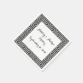 Zwart-wit Grieks sleutelpatroon Servetten (Hoek)