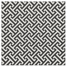 Zwart-wit Grieks sleutelpatroon Stof