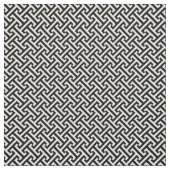 Zwart-wit Grieks sleutelpatroon Stof (Swatch)