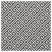 Zwart-wit Grieks sleutelpatroon Stof (Swatch)