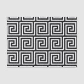 Zwart-wit Grieks sleutelpatroon Tissuepapier (Voorkant)