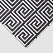 Zwart-wit Grieks sleutelpatroon Tissuepapier (Detail)