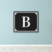 Zwart-wit Grieks toetsenbord Canvas Afdruk (Insitu (Houten vloer))