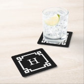 Zwart wit Grieks Zeer belangrijk Lijst #2 Initiaal Kartonnen Onderzetters (Insitu)