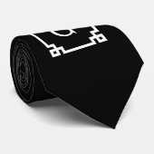Zwart wit Grieks Zeer belangrijk Lijst #2 Initiaal Stropdas (Opgerold)
