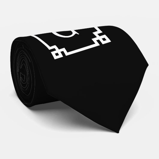 Zwart wit Grieks Zeer belangrijk Lijst #2 Initiaal Stropdas (Opgerold)