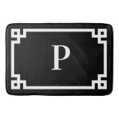 Zwart-wit Grieks Zeer belangrijk Lijst Monogram Gr Badmat (Voorkant)