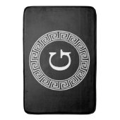 Zwart Wit Grieks Zeer belangrijk Rand Lijst Initia Badmat (Voorkant Verticaal)